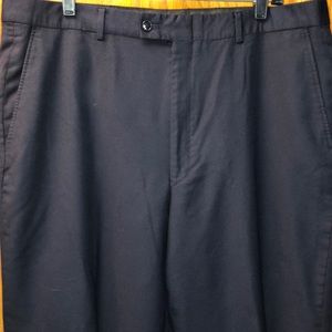 Elite Men’s Navy Blue Flat Front Dress Pants